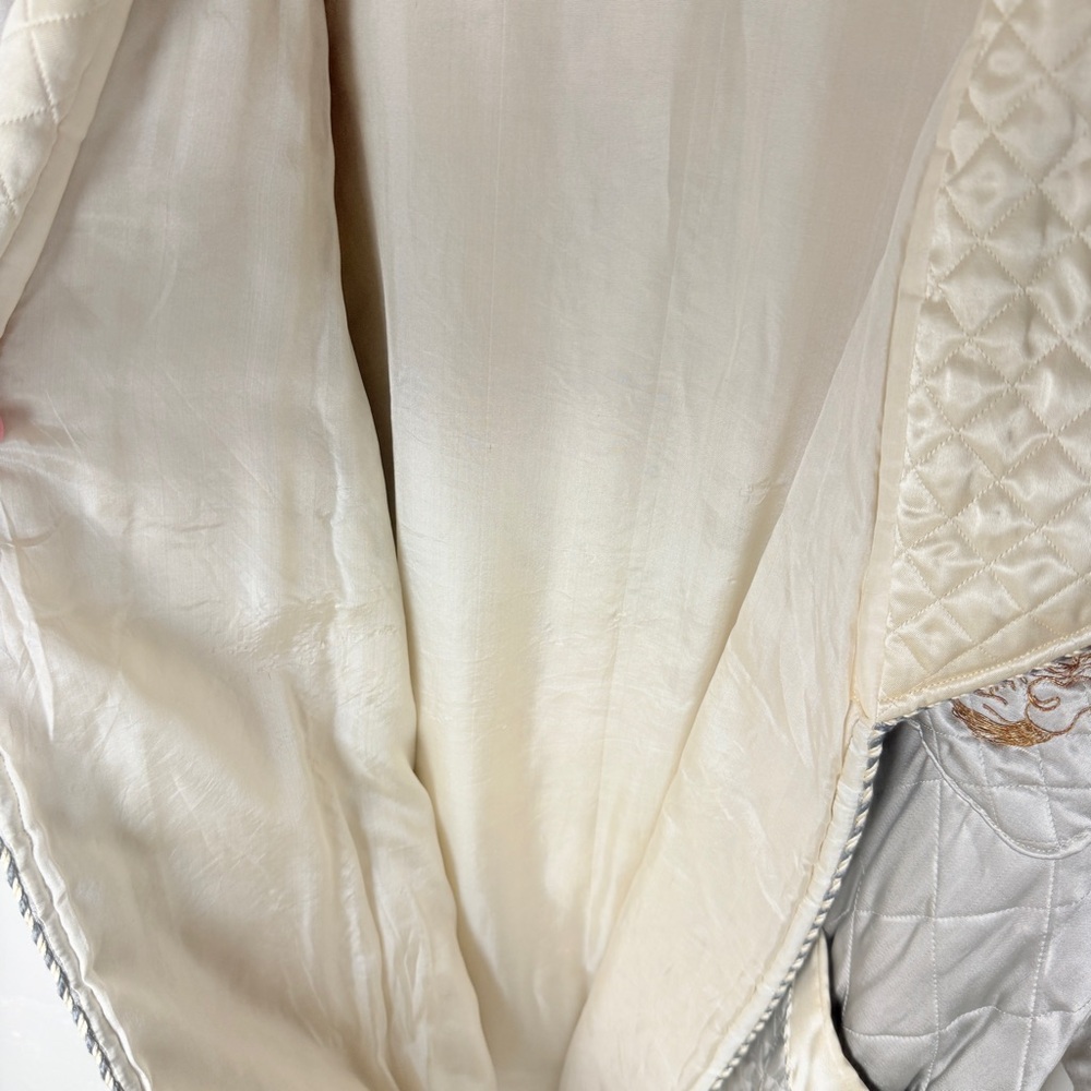 Vintage 1940's Japanese robe smoking jacket Embroidered Dragon Quilted Jacket - Picture 7 of 16